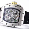 Richardmill Watch 날짜 럭셔리 남성 역학 RMS11-03RG 시리즈 티타늄 스타일 플라이백 타이밍 완전 자동 기계식 RichardWatch