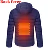 Herrarna Down Men's Parkas Men Winter USB Heat Jackets Smart Thermostat Women Warm Hooded Heated Clothing Fever 2 Places