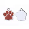 Personalized Engraving Dog Paw Shape Pendant Stainless Steel Cats Dogs Tags Pet Memorial Gift Jewelry Keepsake Prevent Loss