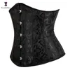 Jacquard Underbust Corset Floral Push Up Boned Boutier Gothique Korsett للنساء Busk Busk Gorset بالإضافة إلى حجم Korse مثير