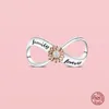 925 argent Fit Pandora breloques originales bricolage pendentif femmes Bracelets perles pendentif Infinity Love famille éternelle pour toujours