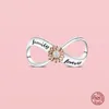 925 Silver Fit Pandora Oryginalne uroki DIY Wisianta Kobiety Braceletki Krzyki Pendant Infinity Love Eternal Family na zawsze