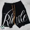 RHUDE SHORTS JACQUARD DRAWSTRING Heavy Fabric Like Denim Short Pants 220727