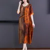 Casual jurken rond nek etnische stijl retro print jurk mulberry zijde maxi kantoor dame dames elegant feest rokcasual