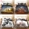 Homesky Motocross Bedding Set for Boys Adults Kids Off-road Race Motorcycle Duvet Cover Bed Single King Double 2/3pcs Suit