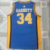 College Basketball draagt Farragut 34 Kevin Garnett Blue High School basketbalshirt