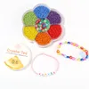 1 boîte de bricolage, petit ensemble de perles amples pour bijoux, Bracelets, colliers, bagues, accessoires de fabrication, artisanat, perles acryliques faites à la main pour enfants