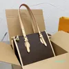 Bolsos de diseñador Bolso de mano clásico Bolso de hombro con flores marrones Monedero de cuero para mujer