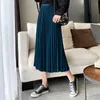 Saias 2022 Midi Girls Pleated Autumn and Winter Women A-Line de comprimento médio de comprimento comprido para Young SXHBSQ763