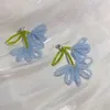 Dungle Chandelier ifadesi el yapımı mavi boncuklu çiçek damlası salla küpeler kadınlar için 2022 yeni pentientes