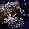 Sparkle Crystalls Rownestones Свадебные головные уборы для волос головные уборы серебряная роскошная женская аксессуары для волос для свадебной вечеринки на церемонии волос юголлевые головные уборы CL0599