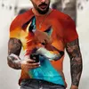 Men's T-Shirts Summer Men Fashion Animal Lion3D Printed Men's T Shirts Casual O-Neck Short Sleeve Polyester Unisex Oversized Clothing To