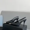 Fashio 2022 Järnhuvudsandaler Kvalitet Hight Heeled Klänning Skor Äkta Läder Kvinnor Sexig Lady Sko 9cm Högklackat US Storlek 4-10 Brand des