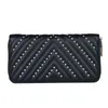 HBP Wallets Zero Wallet Female Rivet Zipper Card Coin Wallet Bag Pu Embroidered Line 220823