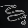Hänghalsband högkvalitativa charmiga smycken rostfritt stål silverfärg 3d badminton racket design hängen män kvinnor box kedja 24 "