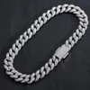 Mannen hiphop diamanten ketting armband cuban link ketting 5a kubieke zirconia stenen designer kettingen heren armbanden man goudplateren hiphop ijs uit 18 mm snap hook kettingen