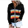 Women's Hoodies & Sweatshirts Autumn 2022 Fashion Women/Girl Printed Splicing Long Sleeve Straight Type Zipper Hooded Sweatshirt Preppt Styl