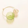 Hoop Huggie Original Oregelbundet glasboll örhängen smycken för kvinnor unika gröna bubblor fairy söt guldton 2022 fashionhoop