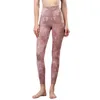 Completi da yoga Pantaloni coloranti Macinazione dei capelli Tessuto nudo Nove pantaloni Donna Vita alta Camouflage Peach Butt Movimento stretto