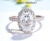 Cluster Rings Ring Kuololit 3.5CT Elongated Oval Moissanite 18K 14K 10K 585 Rose Gold For Women Hide D/VVS Luxury Engagement