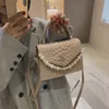 Женская сумка через плечо с серебряной цепочкой Кожаная сумка Tote Pearl Chain Pattern Женская откидная крышка Диагональные сумки на ремне Кошелек Fashion Luxurys Designers