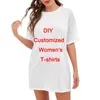 ClooclカスタムDIY Tシャツ女性用3Dプリント半袖長いルーズティーシャツヒップホップ女性ストリートウェアトップドロップ220704