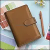 Book Er Filing Products Office School Supplies Business Industrial Laser Glitter Aroon A6 Pu Leather Diy B Dhcpi