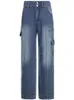 Weekeep Y2k Jeans Streetwear Women High Waist Jeans Wide Leg Pockets Patchwork Baggy Cargo Pants Vintage Denim Capris Fairycore 220701