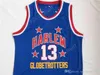 SJZL98ハーレムglobetrotters 13 Wilt ChamberLain映画バスケットボールジャージーセールチームカラーブルーステッチチェンバレンユニフォーム高品質