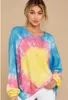 Harajuku Muliticolor Tie Dye Women Clotes Hoodies Street Hip Hop Pastel Sweatshirt Women Printing Loose Leisure Hoodie 220816
