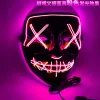 قناع الهالوين LED MASQUE COSPLAY BAST BALL BALL MAYS LIGHT FLOW في The Dark Haunted House Decoration أقنعة الرعب الدعائم FY9210 0801