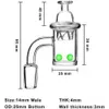 Accessorio per fumatori Hooakh 25mm di larghezza Dab Nail 14mm banger al quarzo maschio 90 gradi con tappo in carb Pipa ad acqua Bong