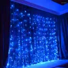 Saiten LED LED Weihnachtsgirlande Vorhang Eiszapfen Licht AC220V Innenparty Garten Bühne im Freien Dekorative Feen beleuchtet
