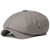 Unisex ośmioboczny czapek kobiety swobodny solidny sprzedawca gazety kapelusz wiosna lato oddychający retro beret hat dzikie zwykłe czapki moda beret j220722