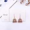 Dangle & Chandelier Retro Hollow Out Floral Metal Earrings For Women Female Rose Gold Color Alloy Geometric Drop Statement Jewelry