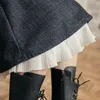 Japansk gotisk kjol kvinnor lång hög midja harajuku midi kjol kvinnlig lapptäcke high street koreansk kjol kvinnor 220505