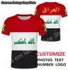 IRAK mâle bricolage personnalisé nom numéro irq garçon t-shirt nation drapeau iq pays république islam arabe arabe imprimer p o vêtements 220616