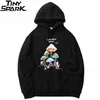Män Hip Hop Streetwear Rainbow Mushroom Hoodie Sweatshirt Höst Vinter Harajuku Pullover Cotton Hooded 220325