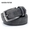 Bälten Mens Luxury Leather Belt Men kända för man designer med jeans av vintage stil 3,5 cm bredbältesbälten Fred22