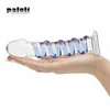 Vuxna produkter Sapphire Spiral Glass Dildo Sexiga leksaker för kvinnor Gay Masturbation Crystal Female Masturbator