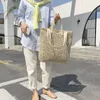 HBP Büyük Çanta Kapasiteli Tote Lady Büyük Çantalar Müşteri Yeni Rahat Saman Kadın Omuz Çantaları Hasır Dokuma Çanta Rattan Yaz Plaj Çantası Trend