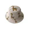 Wiosenna jesień dziecięcy wiadra czapki kreskówka żyrafowa hat hat dziewczęta chłopcy na plaży na plaży camping caping casual Panama Cap 220602