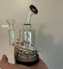 7.1inchs 여과기 물 파이프 Hookahs 두꺼운 유리 봉 연기 액세서리 Recycler Oil Rigs With 10mm Banger