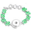 Charm Bracelets Metal Snap Bracelet Adjustable Jewelry Rhinestone Silvercolor For 18-20mm DIY BanglesCharm