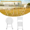 Stock de EE. UU.! Juego de patio de 3 piezas de mesa y sillas plegables para el jardín al aire libre Juegos de muebles de patio