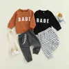 Citgeett Spring Baby Boys Outfit Casual Outfit Lettera Stampa Felpa a maniche lunghe Felona