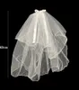 LED Light Glowing Veil Ribbon Bow Glitter VeilTwo Layers Bridal Wedding Veils Soft Tulle Bridal Veils Accessories