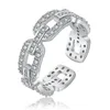 retro vintage eenvoudige designer bandringen sieraden voor vrouwen holle geometrie Koreaanse mode elegante diamanten liefdesring rosé goud zilver met kristal