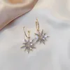 Hoop Huggie koreansk mode zirkon stora örhängen för kvinnor lyxiga kristall strass dingle drop geometric uttalande smycken bröllop gåva