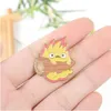 Calcifer Smalto Pin Personalizzato Giapponese Anime Spille Elfo di Fuoco Distintivo per Borsa Spilla Fibbia Howl Gioielli Amici Regalo GC1354